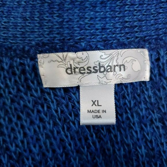 Dress Barn Blue Knitted Button Cardigan 3/4 Sleeve XL EUC - Picture 3 of 3